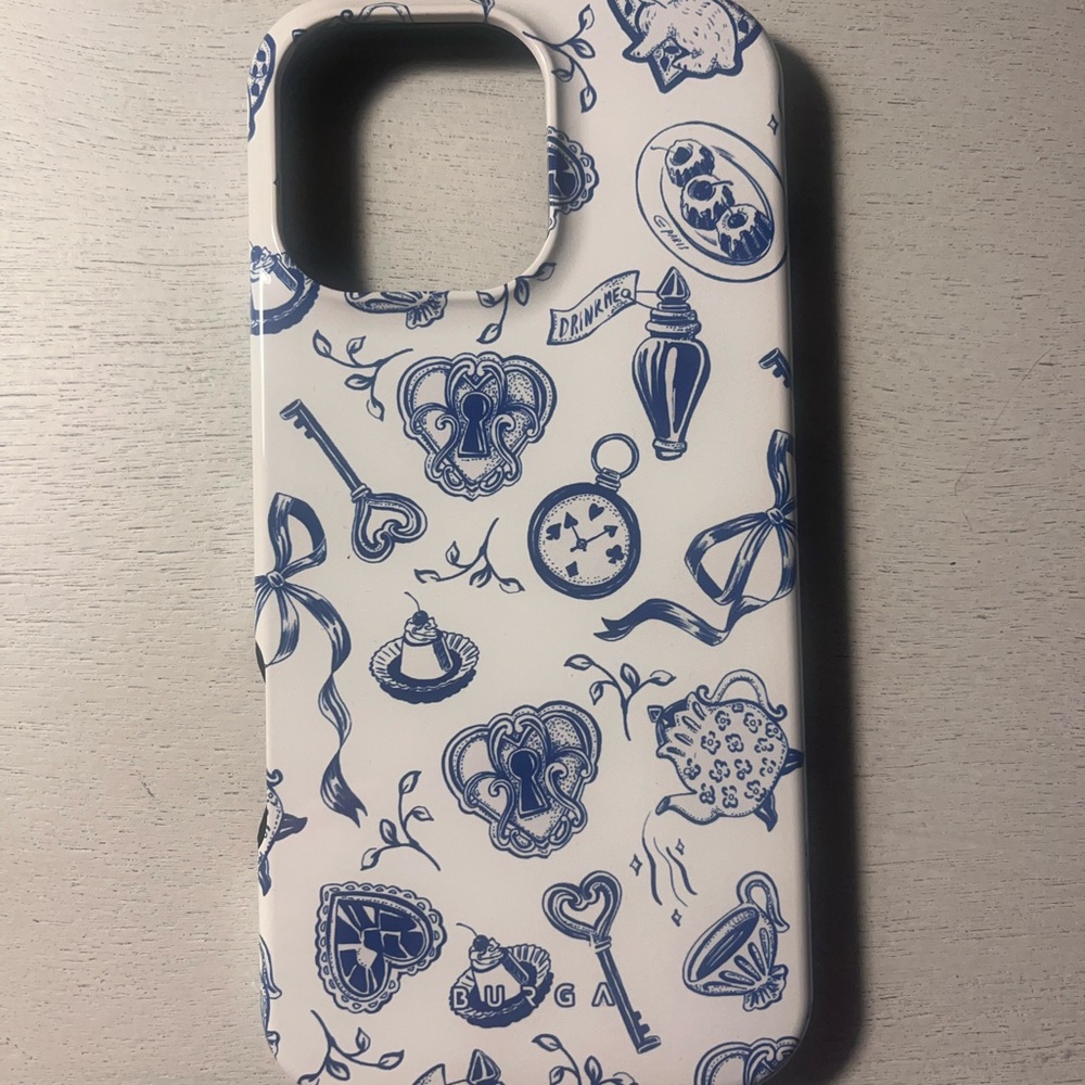 Blue and White Patterned Phone Case